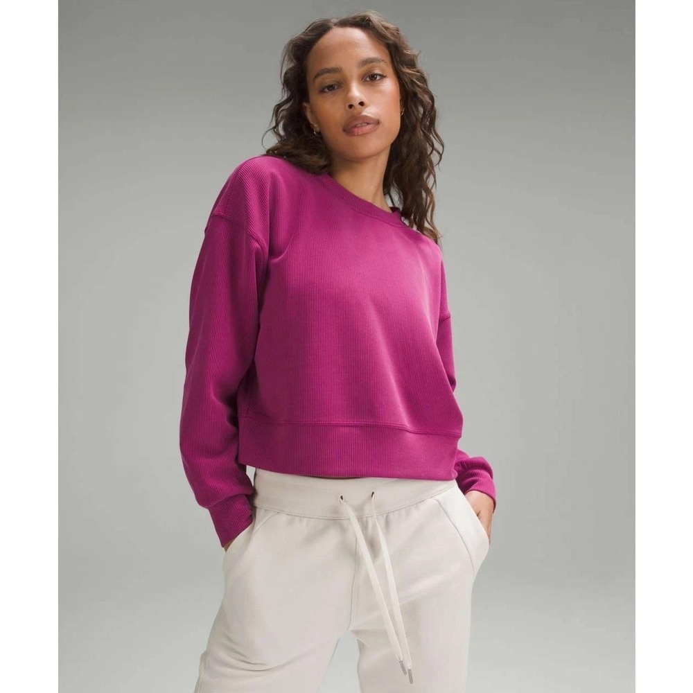 Lululemon Perfectly‎ Oversized Ribbed  Crop Crew Softstreme Size 8